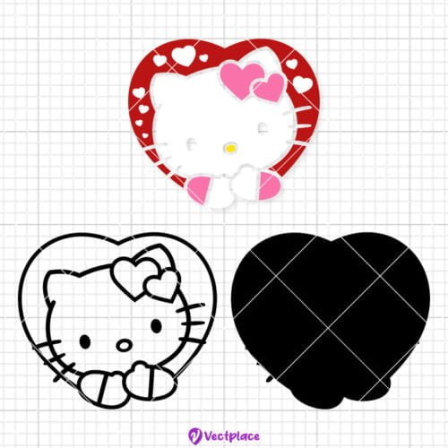 Hello Kitty Svg Valentines Day Svg Cut File Cricut Png Vector