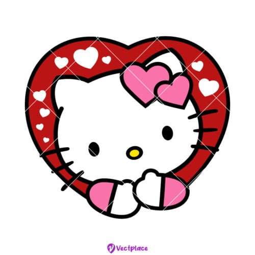 Hello Kitty Svg, Valentine's Day Svg, Cut File, Cricut, Png, Vector ...