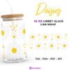 Daisies Svg, Flower Svg for Libbey 16oz Can Glass