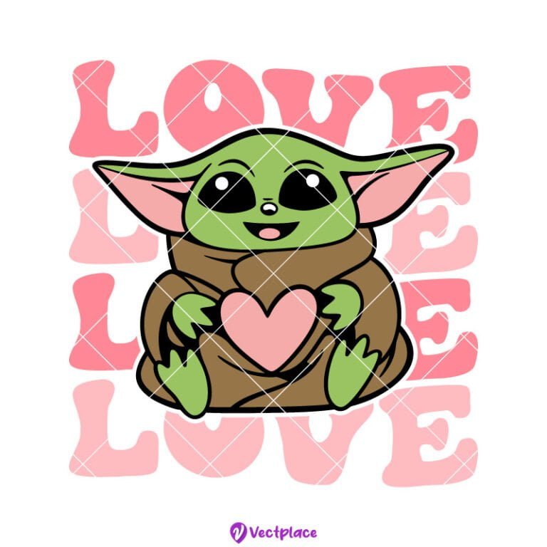 Valentine Baby Yoda Svg, Love Svg, Valentine's Day Svg, Cut File