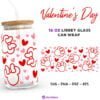 Valentine's Day Minnie Mouse Svg for Libbey 16oz Can Glass