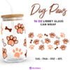 Dog Paws Svg for Libbey 16oz Can Glass