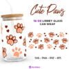 Paws Svg for Libbey 16oz Can Glass