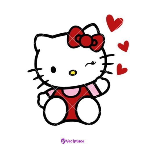 Free Hello Kitty SVG for Valentine's Day - Vectplace