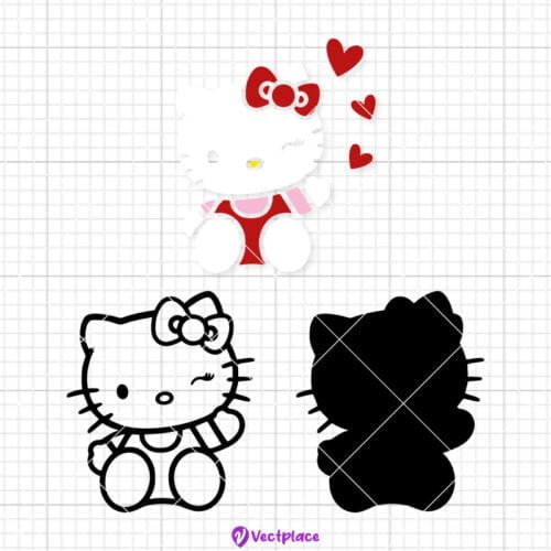 Free Hello Kitty SVG for Valentine's Day - Vectplace