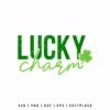 Lucky Charm SVG with green shamrock for St Patrick’s Day shirt design compatible with Cricut and Silhouette