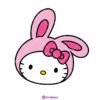 Hello Kitty Easter Bunny SVG