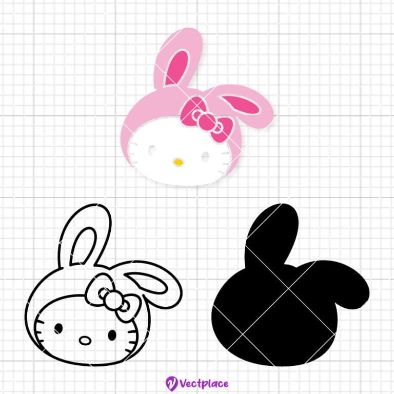 Hello Kitty Easter Bunny SVG - Vectplace