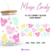 Mickey Mouse Head Candy Hearts Valentine's Day Svg for Libbey 16oz Can Glass