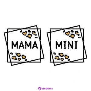 Leopard Mama and Mini SVG Bundle for Mother's Day