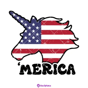 Merica Unicorn SVG for 4th Of July