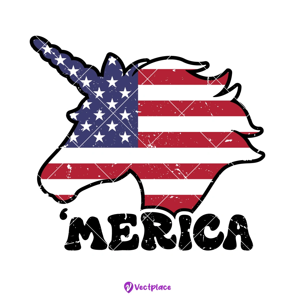 Merica Unicorn SVG for 4th Of July