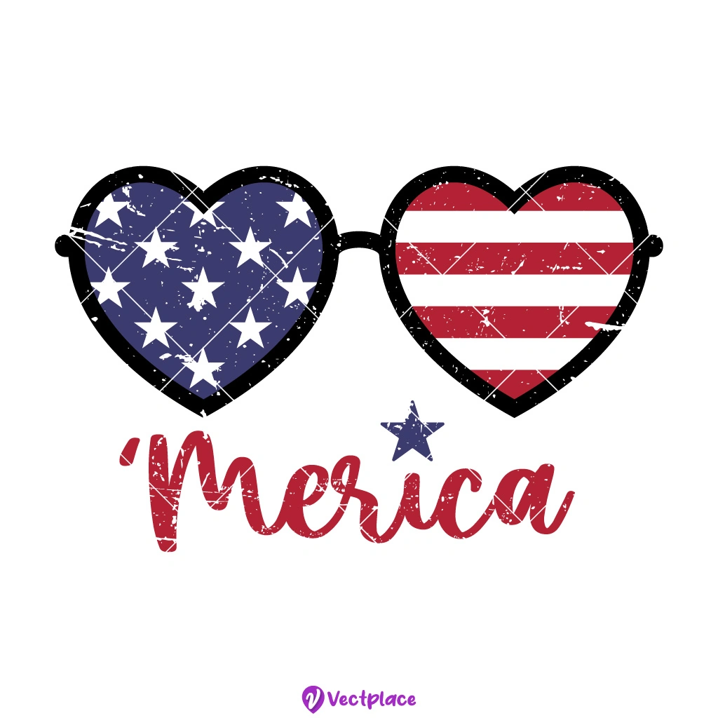 Merica Flag Sunglasses SVG for 4th Of July