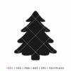 Simple black Christmas tree silhouette vector design.