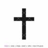 Free Christian Cross SVG with simple black cross design, faith symbol for Cricut, Silhouette, decals, and religious crafts