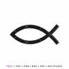 Free Christian Fish SVG showing the Ichthys Jesus fish symbol, faith design for Cricut, Silhouette, decals, and Christian crafts