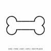 Dog bone outline SVG cut file for pet and dog-themed crafts