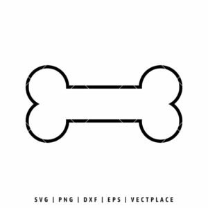 Dog bone outline SVG cut file for pet and dog-themed crafts