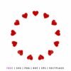 Free hearts in a circle SVG red heart frame design for Cricut love crafts
