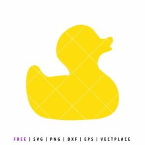 Rubber duck SVG silhouette in simple yellow outline style