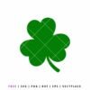 Free green shamrock clover SVG silhouette, simple St Patrick’s Day Cricut cut file for crafts and shirts
