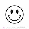 Smiley face outline SVG cut file with clean circular design