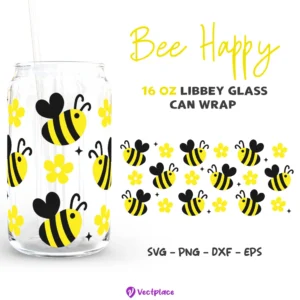 16oz Honeycomb Libbey Can Glass Wrap Svg Graphic by Mayano