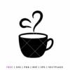 Free coffee mug SVG coffee cup silhouette cut file for Cricut and Silhouette crafts