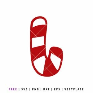 Simple red and white striped candy cane illustration.