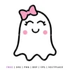 FREE Cute Ghost Bow Halloween SVG