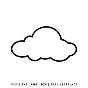 Simple cloud outline SVG cut file with clean rounded shape