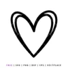 Free double heart SVG outline cut file for Cricut and Silhouette