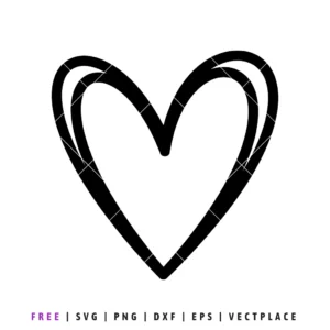 Free double heart SVG outline cut file for Cricut and Silhouette
