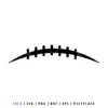 Football laces SVG cut file with curved stitching design