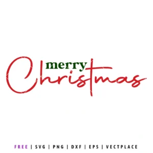"Merry Christmas" text in red and green script and serif fonts for a holiday design.