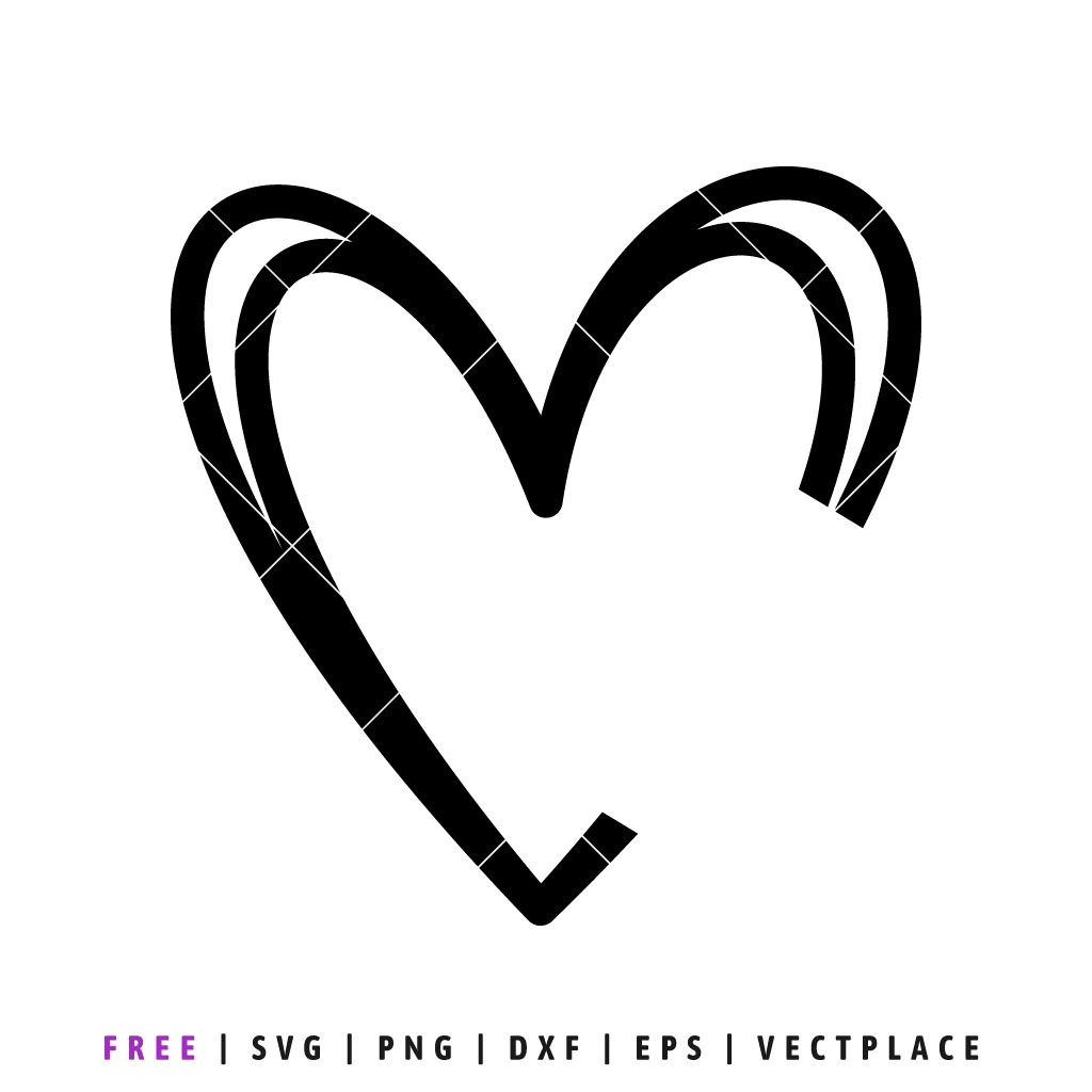 Free split heart frame SVG cut file for Cricut and Silhouette