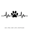 Heartbeat Line Dog Paw SVG