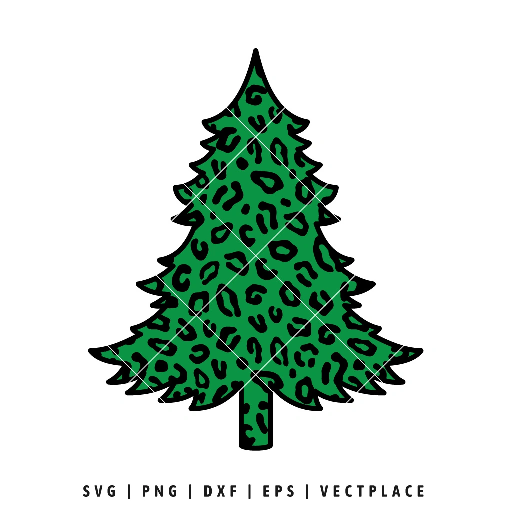 Christmas Tree Leopard Print SVG - Vectplace