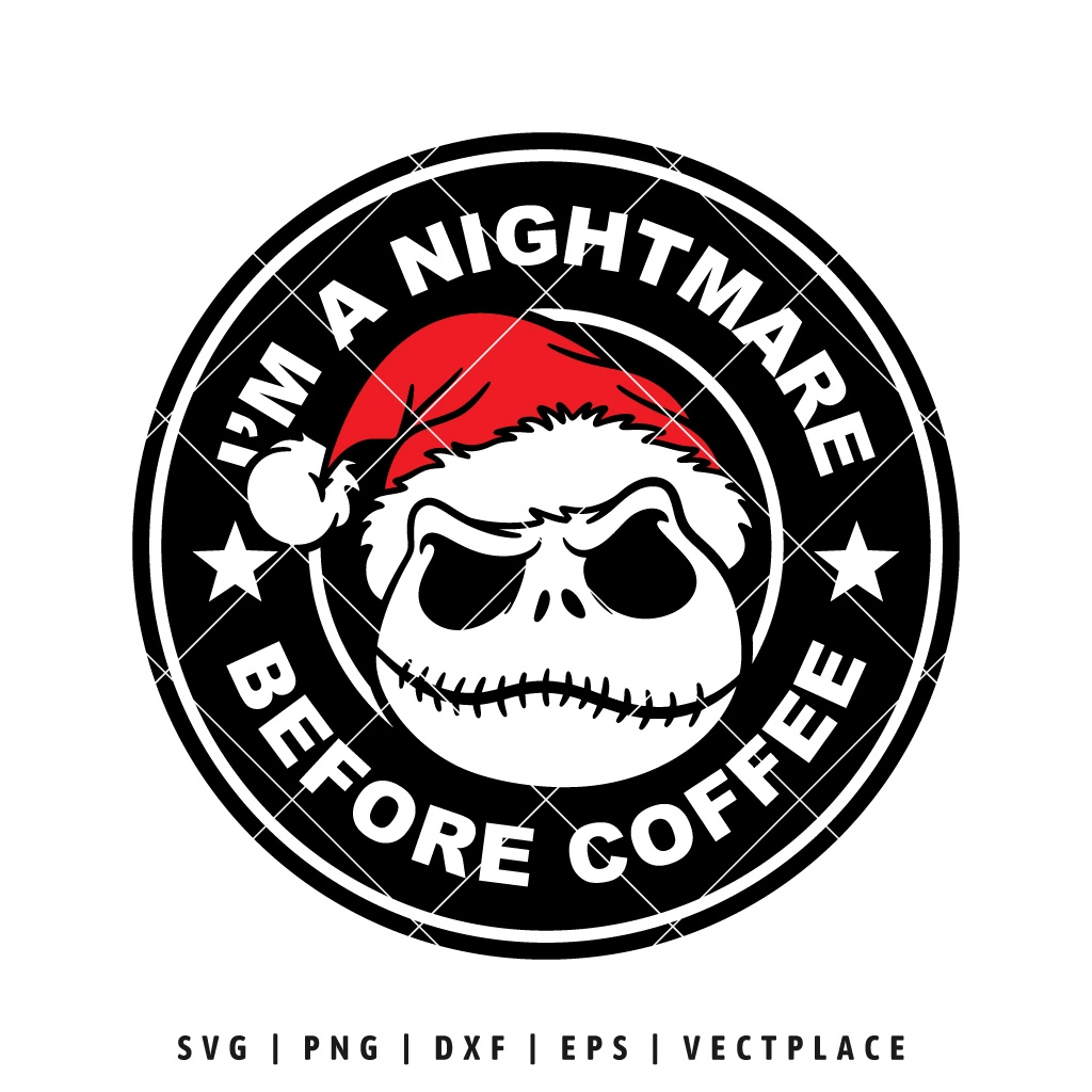 Nightmare Before Coffee Tumbler 30 Oz Skinny, Halloween Full Tumbler  Wrap,jack Skellington Tumbler Sublimation Designs Png,digital Downloads 