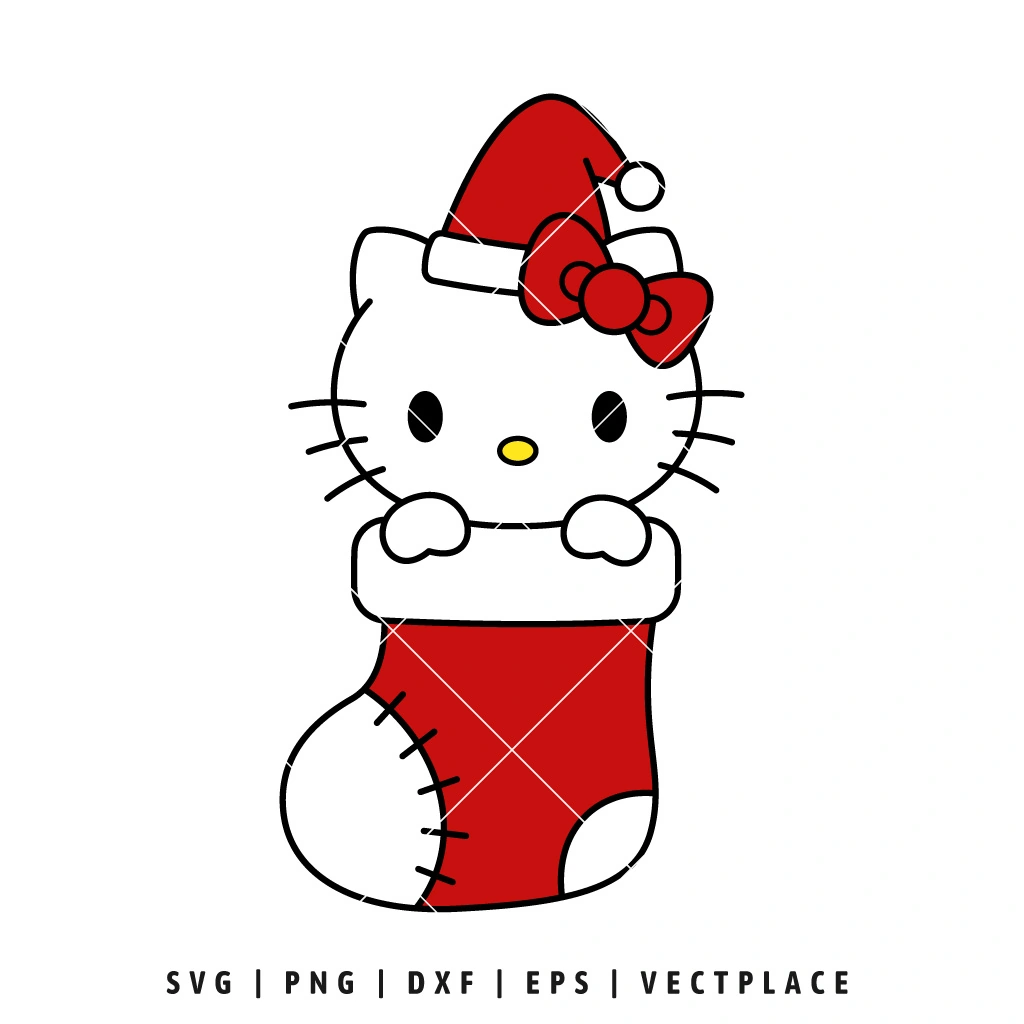 Hello Kitty Stocking Christmas SVG - Vectplace