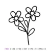 FREE Wildflower Outline SVG