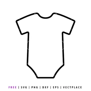 Free baby onesie outline SVG cut file for Cricut and Silhouette baby craft projects