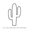 Free cactus outline SVG minimalist plant design for Cricut and Silhouette cutting machines
