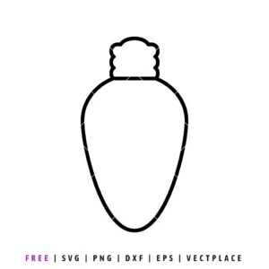 Black outline of a classic Christmas string light bulb vector.