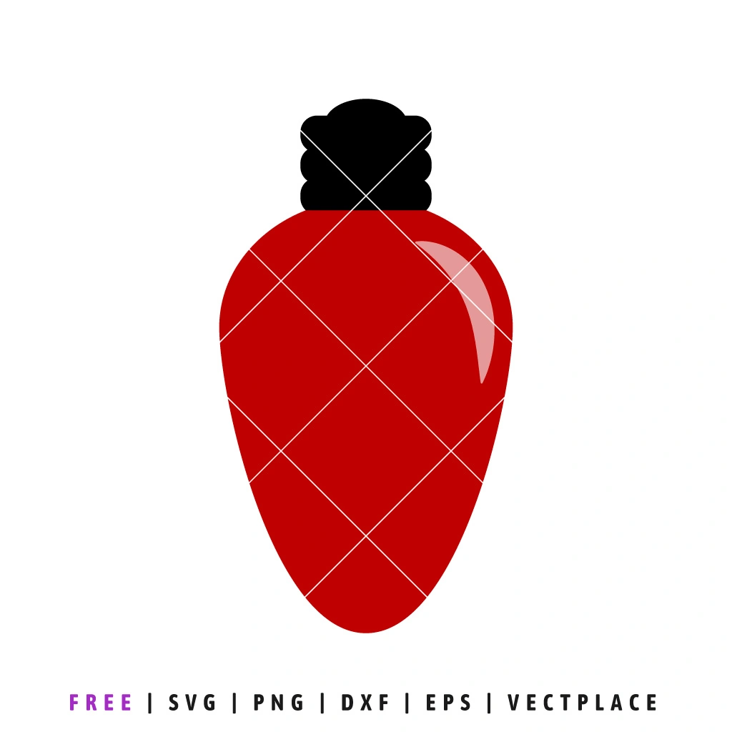 Red Christmas string light bulb illustration with a black base.