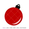 Simple red Christmas ornament illustration with a black top.