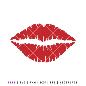Free lips Valentine’s Day SVG lipstick kiss cut file for Cricut