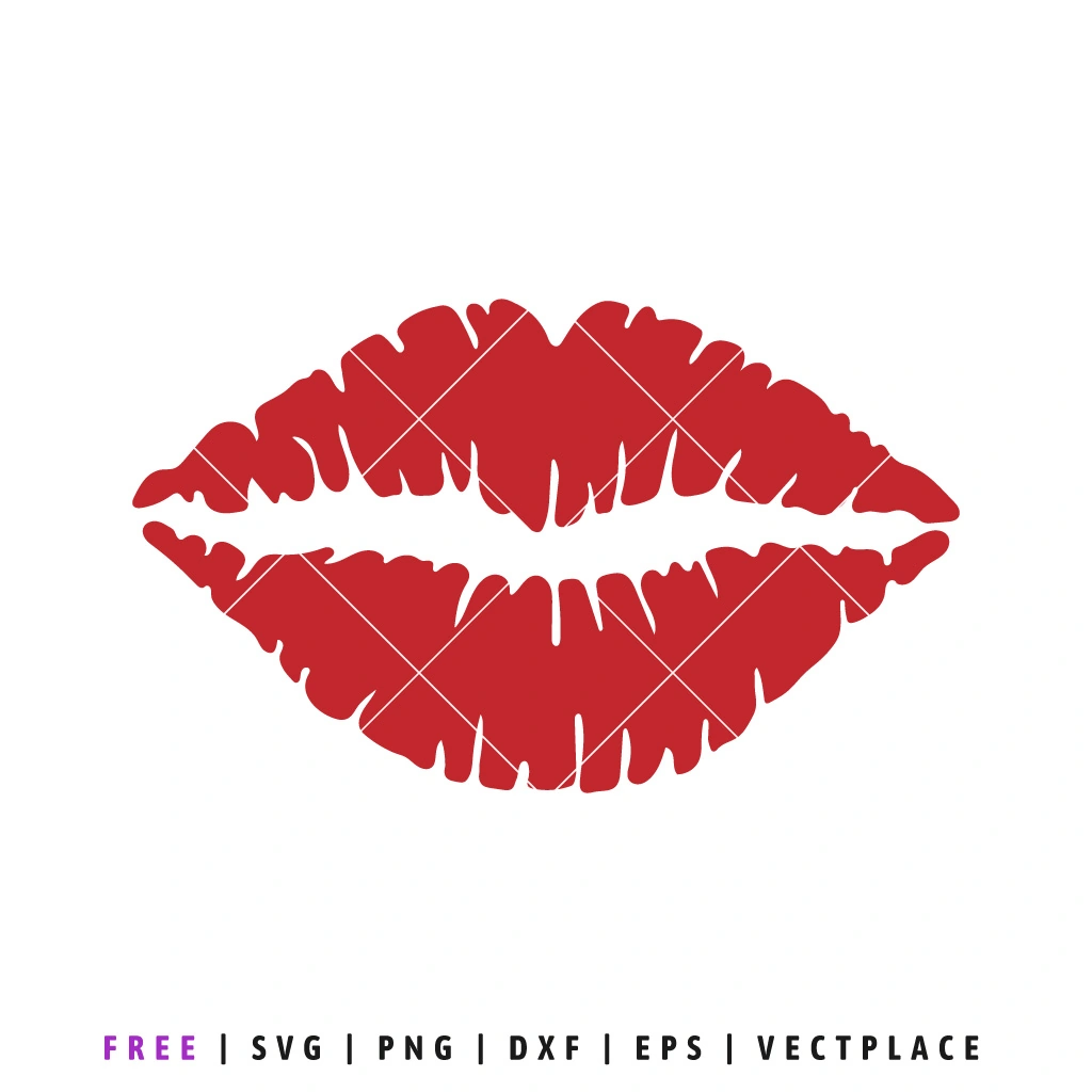 Free lips Valentine’s Day SVG lipstick kiss cut file for Cricut