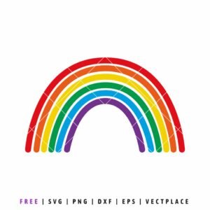 Free rainbow SVG cut file with colorful rainbow design for Cricut and Silhouette