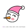 FREE Cute Christmas Snow Girl Face SVG